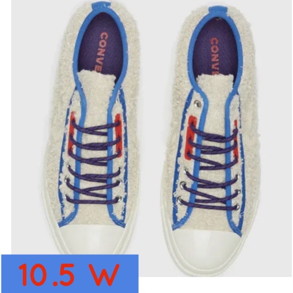 Excellent Condition CONVERSE X RETRO SHERPA STAR PLAYER OX WHITE SWAN/EGRET - Picture 1 of 12